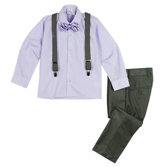 Spring Notion Boys' 4-Piece Patterned Dress up Pants Set