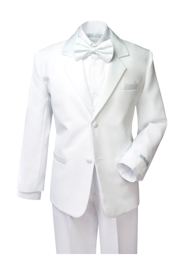 Boys' Classic Fit Tuxedo Set White