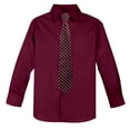 thumbnail image 1 of Spring Notion Boys' Cotton Blend Dress Shirt and Matching Necktie Set 16 Burgundy-10, 1 of 5