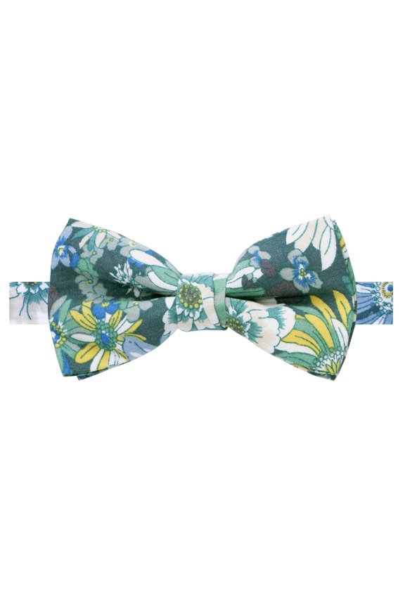 Boys' Cotton Floral Print Pre-tied Bow Tie
