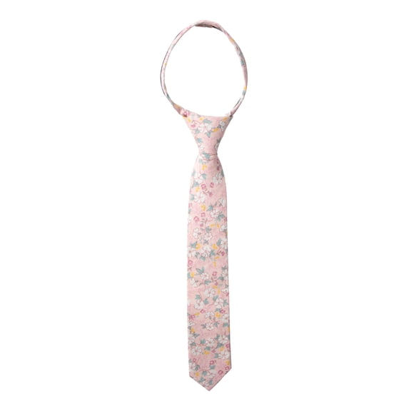 Spring Notion Boys' Cotton Floral Skinny Zipper Tie