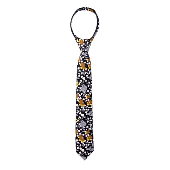 Spring Notion Boys' Cotton Floral Skinny Zipper Tie