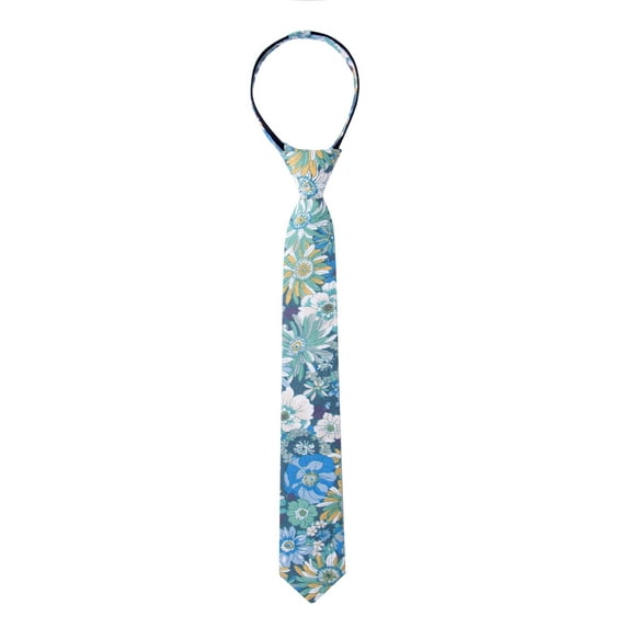 Spring Notion Boys' Cotton Floral Skinny Zipper Tie
