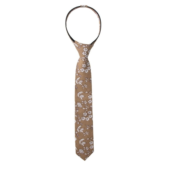 Spring Notion Boys' Cotton Floral Skinny Zipper Tie