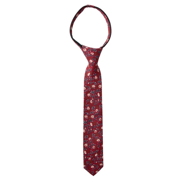 Spring Notion Boys' Cotton Floral Skinny Zipper Tie