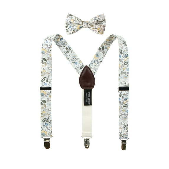 Spring Notion Boys' Cotton Floral Suspenders and Bow Tie For Kids Toddlers Infants