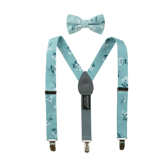 Spring Notion Boys' Cotton Floral Suspenders and Bow Tie For Kids Toddlers Infants