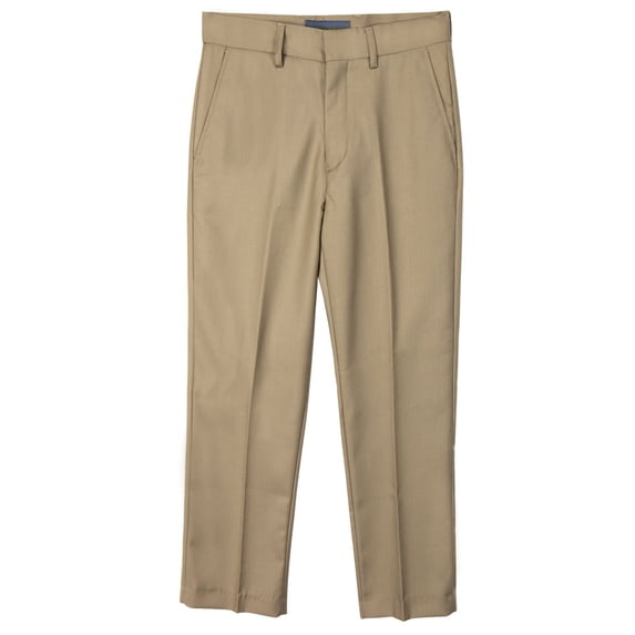 Spring Notion Boys' Flat Front Dress Pants, Khaki 06