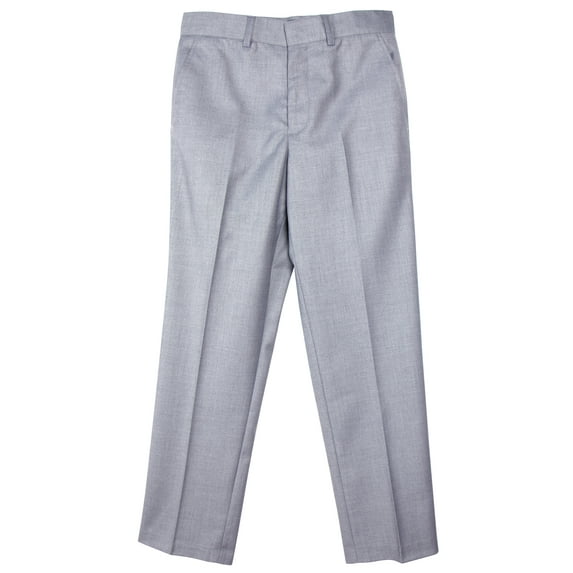 Spring Notion Boys' Flat Front Dress Pants Light Grey