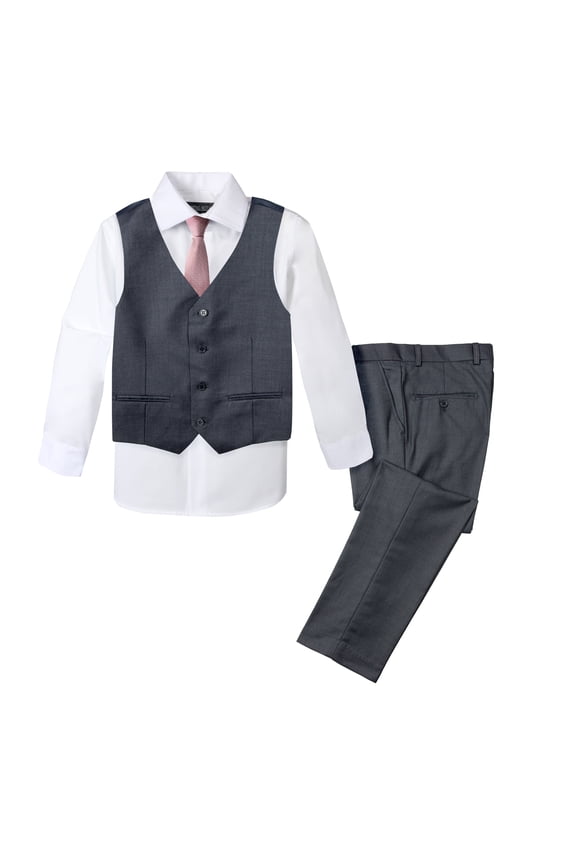 Boys' Formal 4-Piece Set, Charcoal-B