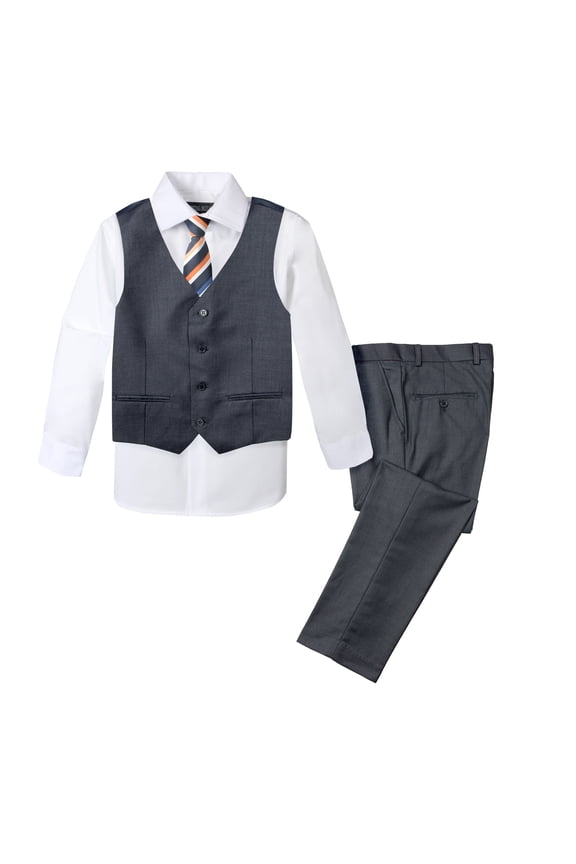 Boys' Formal 4-Piece Set, Charcoal-B