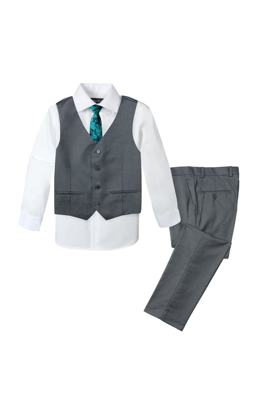 Boys' Formal 4-Piece Set, Charcoal