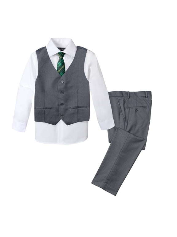 Boys' Formal 4-Piece Set, Charcoal