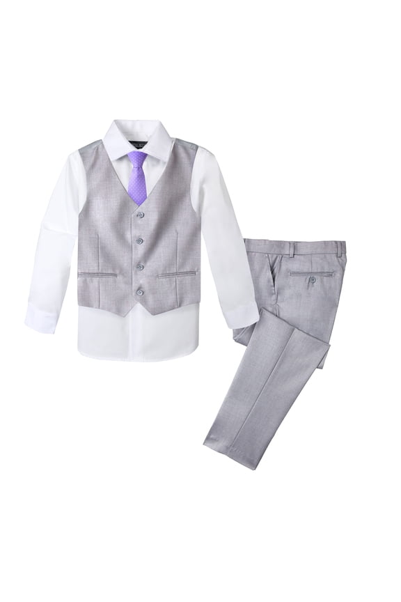 Boys' Formal 4-Piece Set, Light Grey