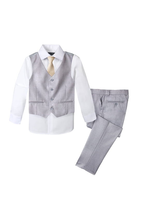 Boys' Formal 4-Piece Set, Light Grey