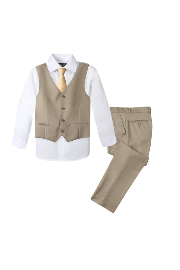 Boys' Formal 4-Piece Set, Tan