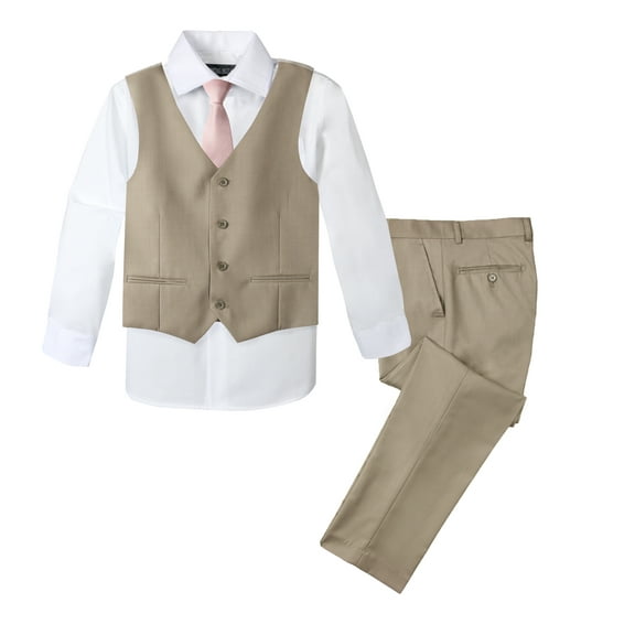 Spring Notion Boys' Formal 4-Piece Set, Tan