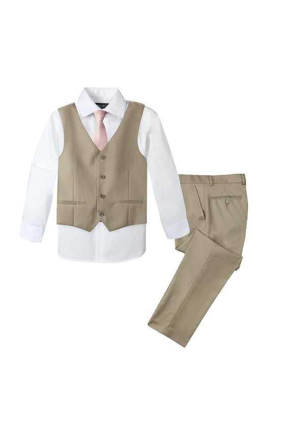 Boys' Formal 4-Piece Set, Tan