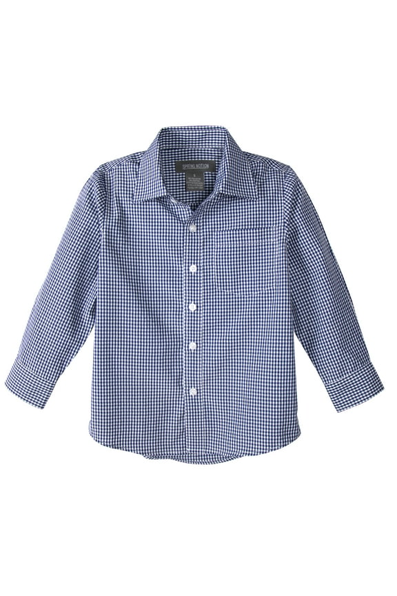 Boys' Long Sleeve Checkers Gingham Shirt
