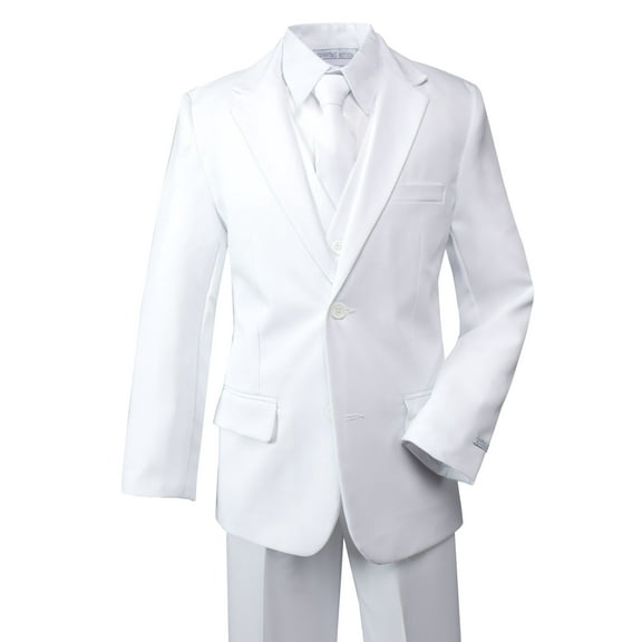 Spring Notion Boys' Modern Fit Dress Suit Set White