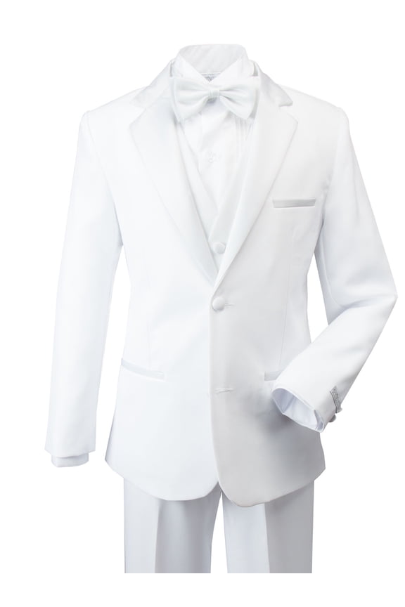 Boys' Modern Fit Tuxedo Set White