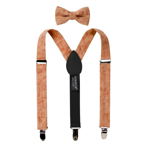 Spring Notion Boys' Mottled Linen Suspenders and Bow Tie Set