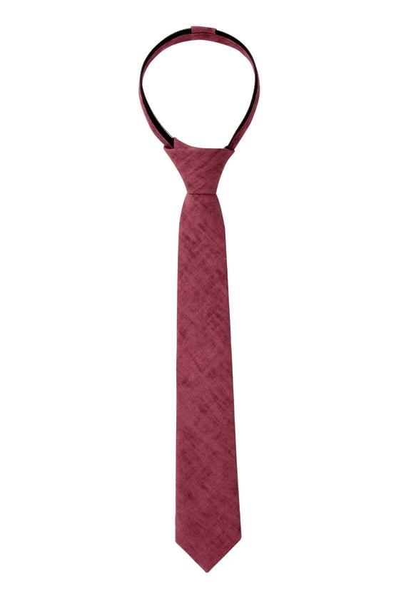 Boys' Mottled Linen Zipper Necktie