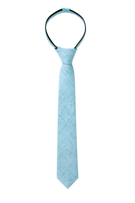 Boys' Mottled Linen Zipper Necktie