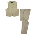 thumbnail image 1 of Spring Notion Boys' Plaid Vest and Pants Set, Tan 12, 1 of 3