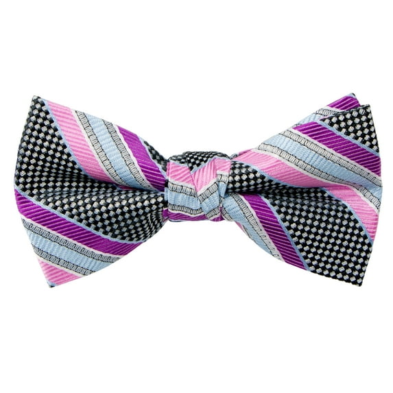 Spring Notion Boys' Pre-tied Woven Bow Tie Large Pink Stripes