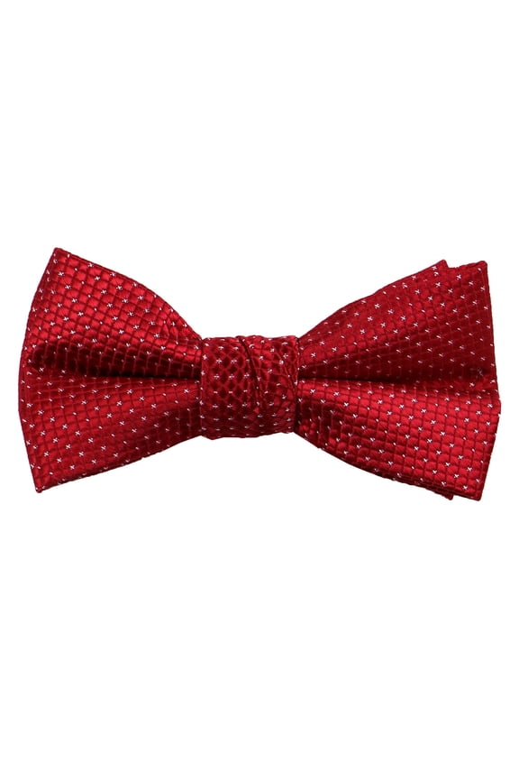 Boys' Pre-tied Woven Bow Tie Large Red Patterned