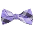 thumbnail image 1 of Spring Notion Boys' Pre-tied Woven Bow Tie Medium Lilac Plaid, 1 of 4