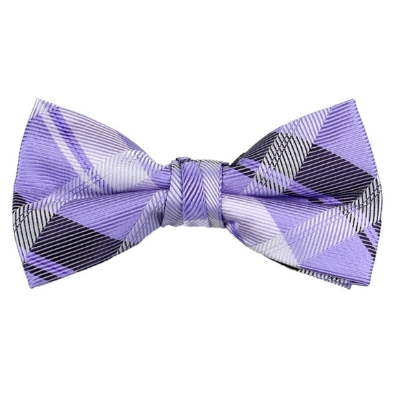 Spring Notion Boys' Pre-tied Woven Bow Tie Medium Lilac Plaid