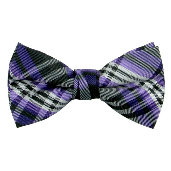 Spring Notion Boys' Pre-tied Woven Bow Tie Small Plaid Purple