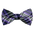 thumbnail image 1 of Spring Notion Boys' Pre-tied Woven Bow Tie X-Large Plaid Purple, 1 of 4