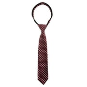 Spring Notion Boys' Pre-tied Woven Zipper Tie Large Burgundy Diamonds