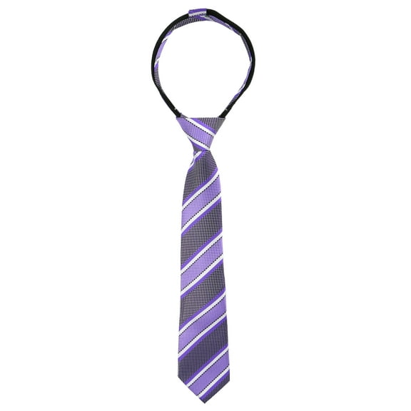 Spring Notion Boys' Pre-tied Woven Zipper Tie Medium Purple Stripes