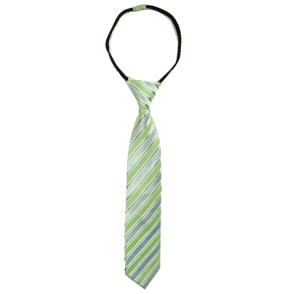 Spring Notion Boys' Pre-tied Woven Zipper Tie Small Pastel Green Stripes