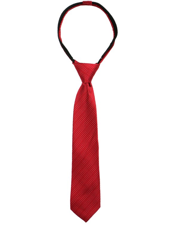Boys' Pre-tied Woven Zipper Tie X-Large Red Patterned