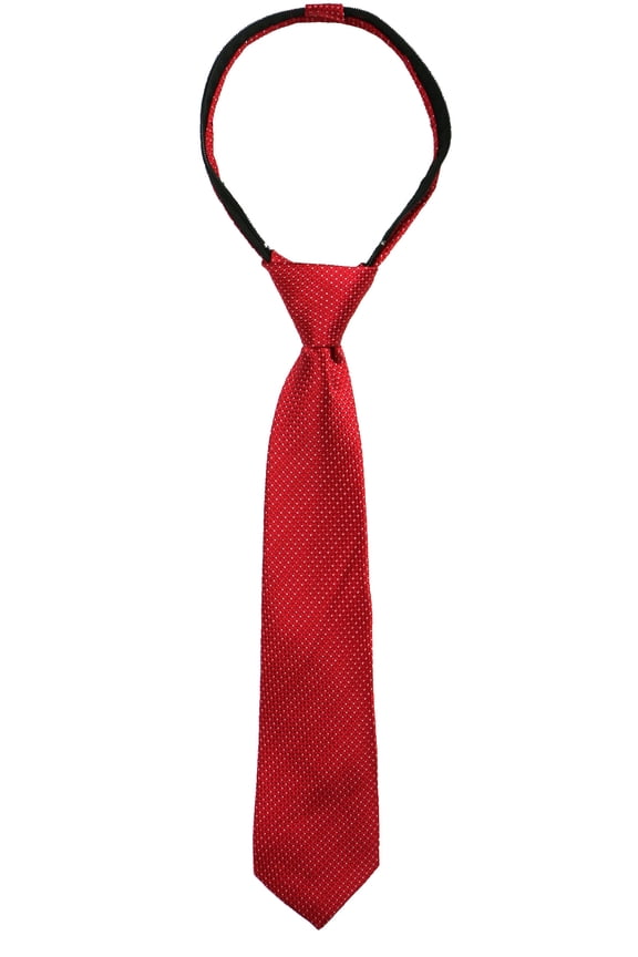 Boys' Pre-tied Woven Zipper Tie X-Large Red Patterned