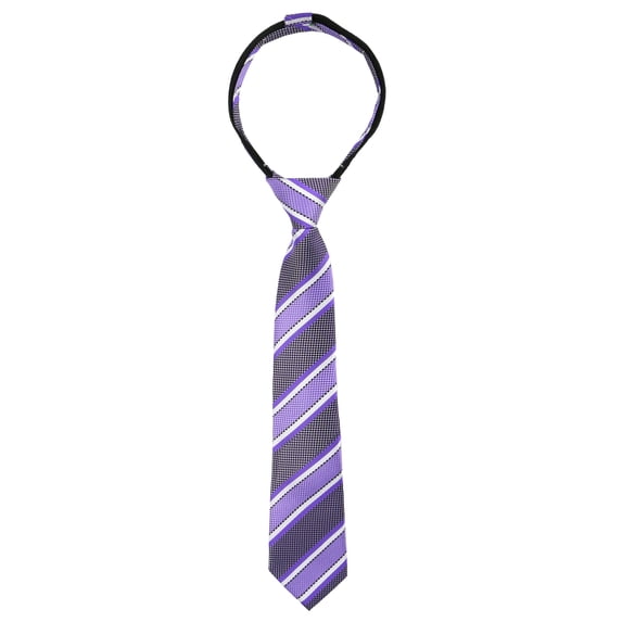 Spring Notion Boys' Pre-tied Woven Zipper Tie X-Small Purple Stripes