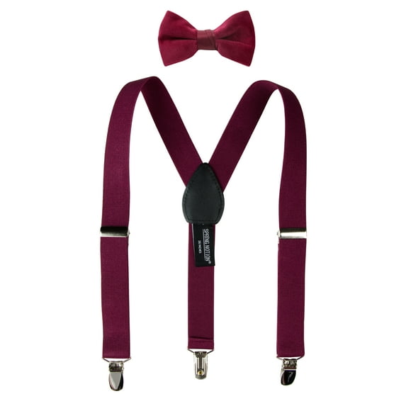 Spring Notion Boys' Suspender and Velvet Bow Tie Set