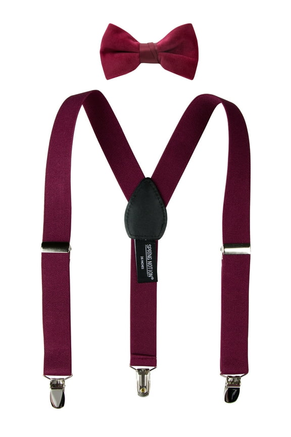 Boys' Suspender and Velvet Bow Tie Set