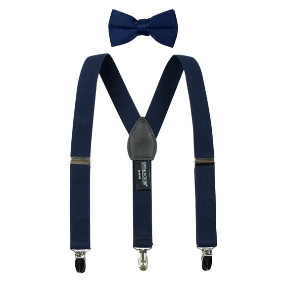 Spring Notion Boys' Suspenders and Solid Color Bowtie Set