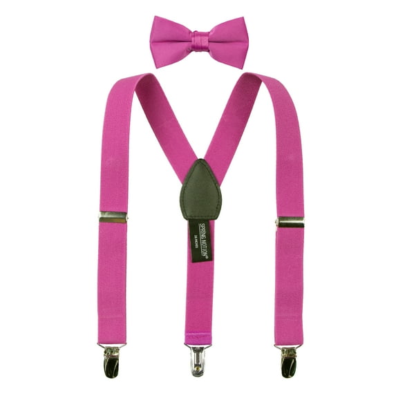 Spring Notion Boys' Suspenders and Solid Color Bowtie Set