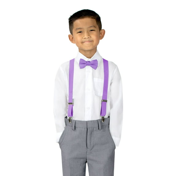Spring Notion Boys' Suspenders and Solid Color Bowtie Set