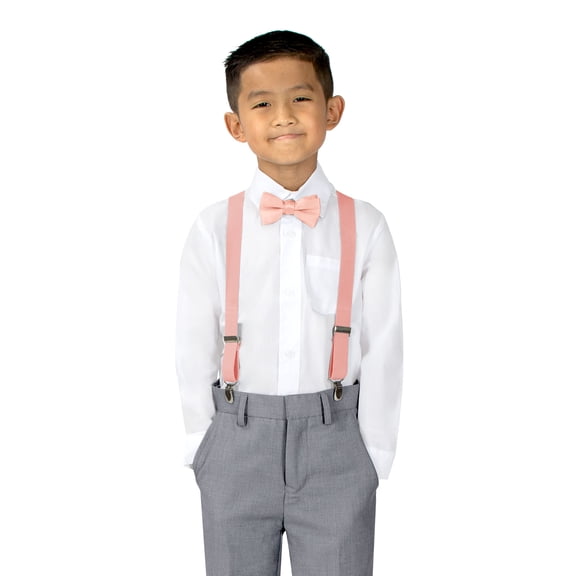 Spring Notion Boys' Suspenders and Solid Color Bowtie Set
