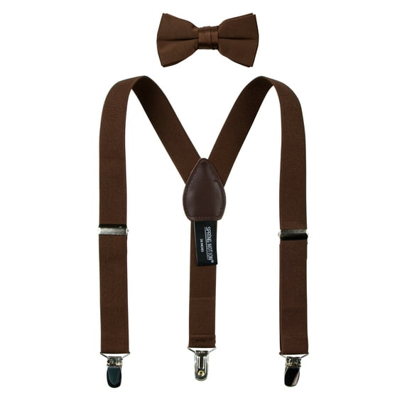 Spring Notion Boys' Suspenders and Solid Color Bowtie Set