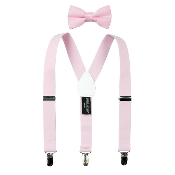 Spring Notion Boys' Suspenders and Solid Color Bowtie Set