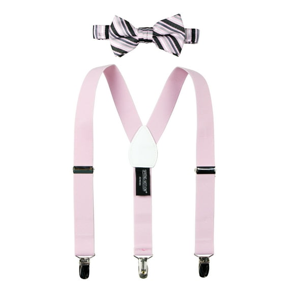 Spring Notion Boys' Woven Bow Tie and Suspender Set Pink S